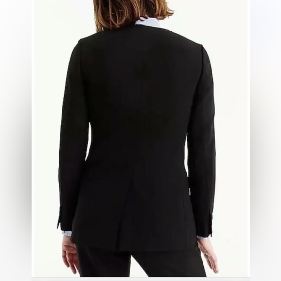 J Crew NWT $148 Double Breast Blazer 365 NAVY Crepe Fitted Jacket H6285 - Picture 2 of 7
